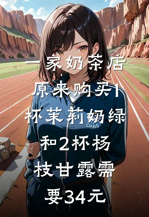 一家奶茶店原来购买1杯茉莉奶绿和2杯杨枝甘露需要34元